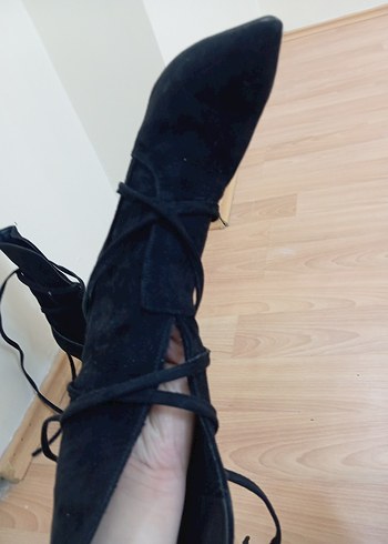 Siyah Süet Stiletto Topuklu Gotik Bot - Görsel 5