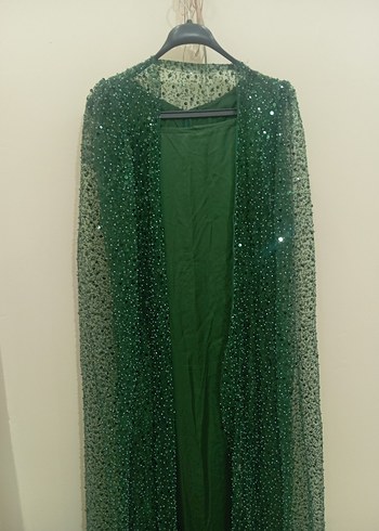 Yeşil Parlak uzun kollu yöresel elbise - Görsel 4