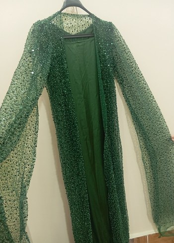 Yeşil Parlak uzun kollu yöresel elbise - Görsel 2