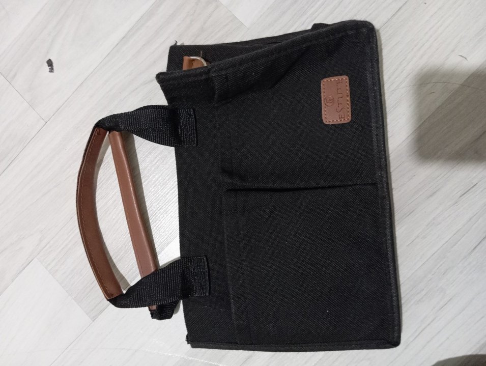 Deri Saplı Siyah Minimalist Kadın Çanta - Görsel 2