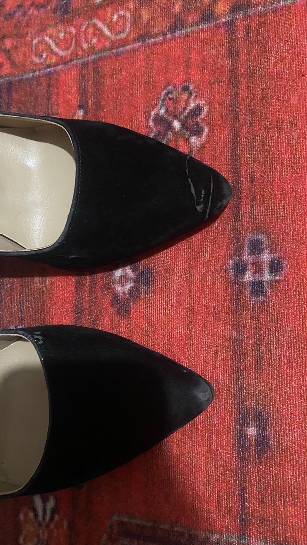 Siyah Süet Kadın Topuklu Ayakkabı - Görsel 4