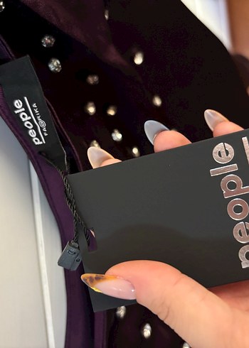 Mürdüm Tek Omuz Gece Elbisesi - Görsel 3