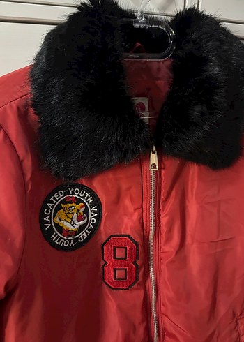 Kırmızı Kürk Detaylı Bomber Ceket - Görsel 2