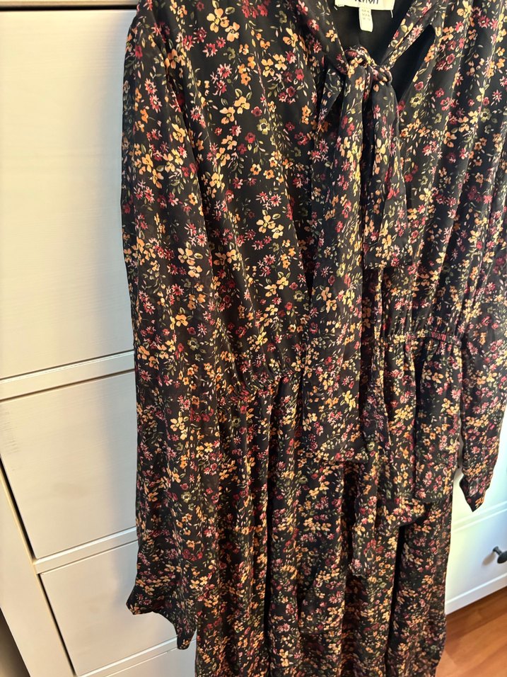 Çiçek Desenli Uzun Elbise - Görsel 4