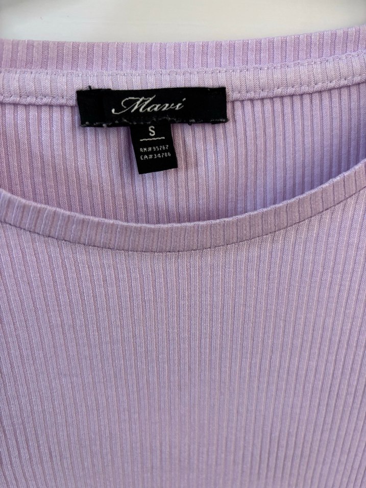 Mor Kısa Kollu Fitilli Tişört - Görsel 3