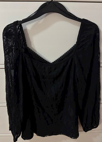 Dantelli Siyah Uzun Kollu Bluz - Görsel 5