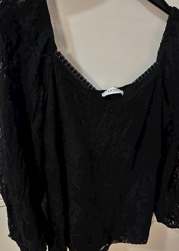 Dantelli Siyah Uzun Kollu Bluz - Görsel 4