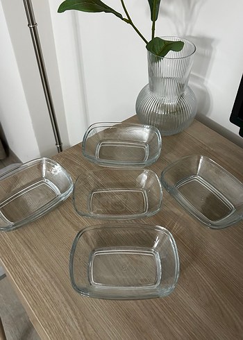 Cam Kayık Tabak Seti (9 adet)