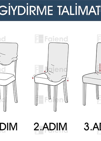 6 adet jakarlı kumaş Gri Modern Düz Sandalye Kılıfı - Görsel 4