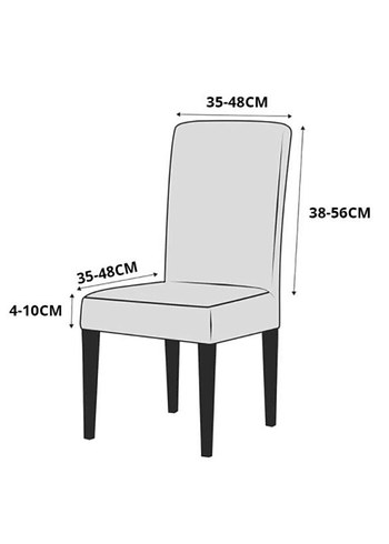 6 adet jakarlı kumaş Gri Modern Düz Sandalye Kılıfı - Görsel 2