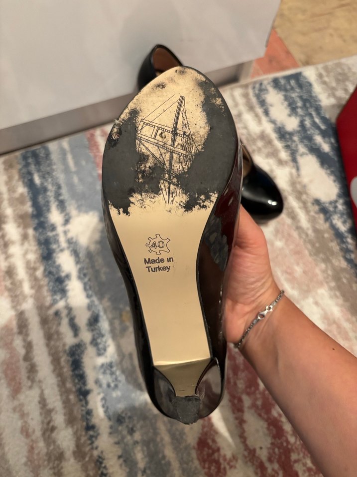 Siyah Rugan Stiletto Topuklu Kadın Ayakkabı - Görsel 3