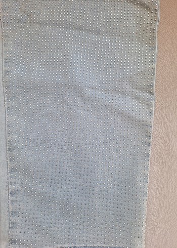 48 Beden mavi Kadın Kot Pantolon, Kemerli, Normal Boy