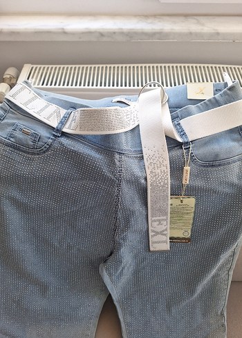 Diğer mavi Kadın Kot Pantolon, Kemerli, Normal Boy