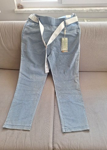 mavi Kadın Kot Pantolon, Kemerli, Normal Boy