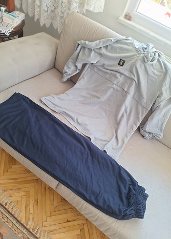 50 Beden Gri Kısa Kollu Salaş sweat ve eşofman