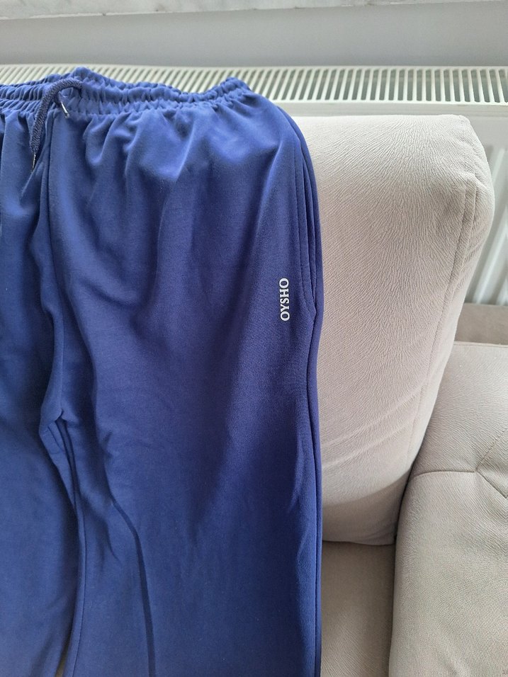 Kadın Mavi Rahat Kesim Midi Kumaş esofman - Görsel 2