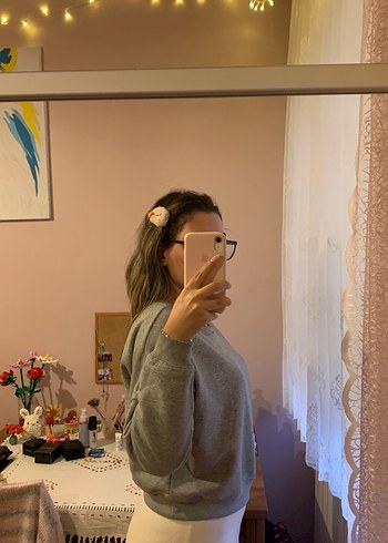 Addax Kadın Gri Oversize Sweatshirt