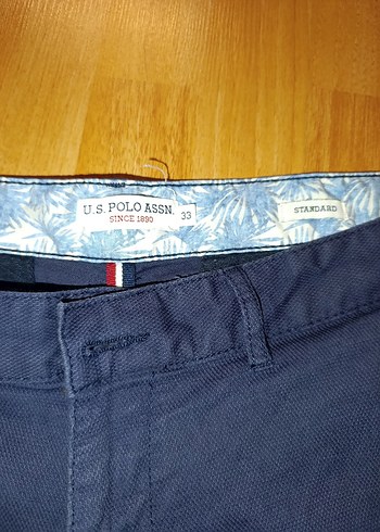 U.S Polo Assn. Koyu Mavi Denim Kemerli Erkek Şort