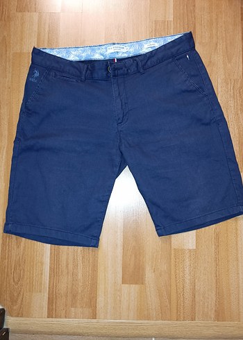 Koyu Mavi Denim Kemerli Erkek Şort