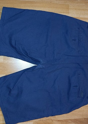 33 Beden mavi Renk Koyu Mavi Denim Kemerli Erkek Şort