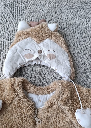 Kürklü Kahverengi Bebek Tulumu - Görsel 4