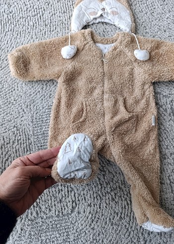 Kürklü Kahverengi Bebek Tulumu - Görsel 3