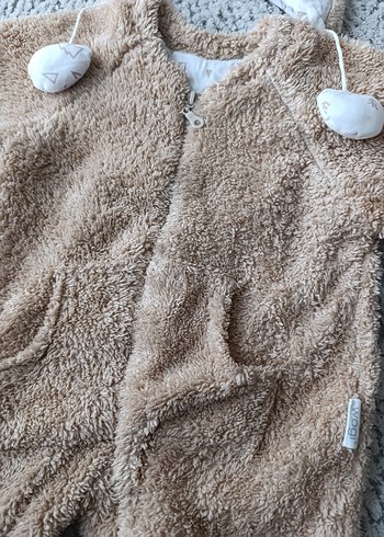 Kürklü Kahverengi Bebek Tulumu - Görsel 2