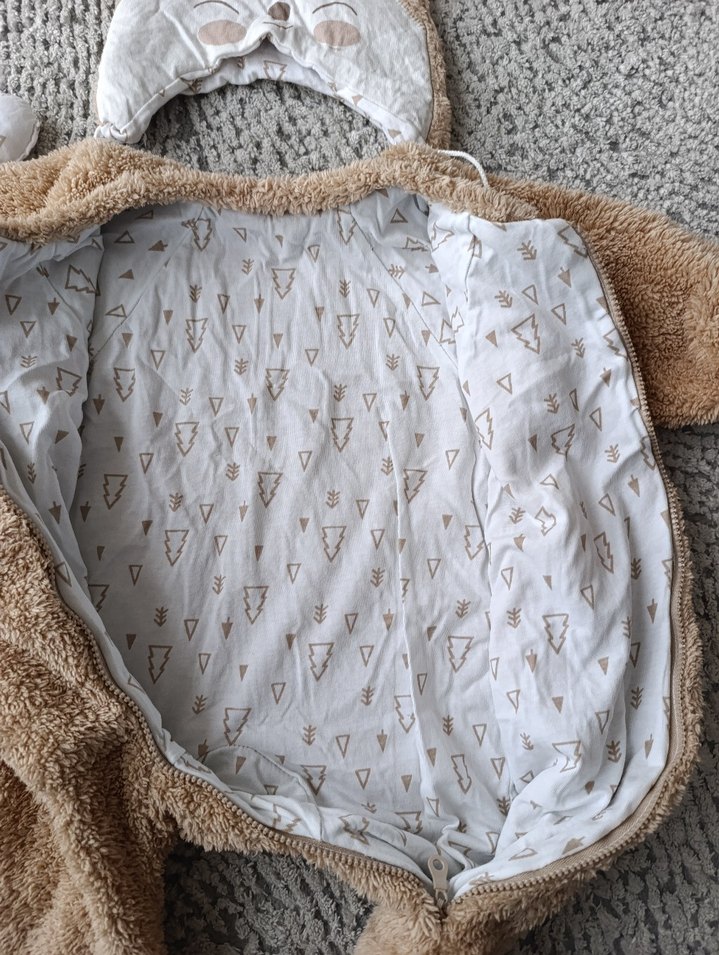 Kürklü Kahverengi Bebek Tulumu - Görsel 5