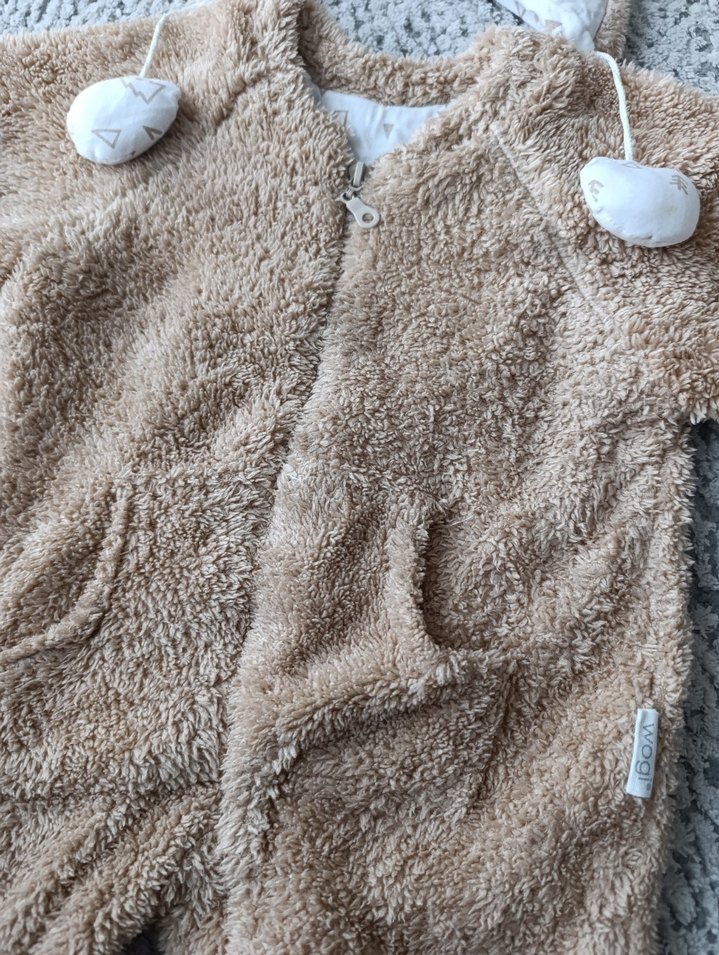 Kürklü Kahverengi Bebek Tulumu - Görsel 2