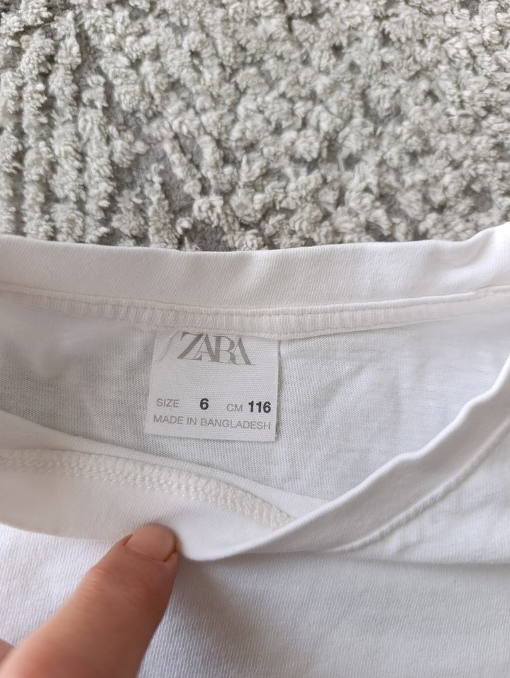 Kız Çocuk Beyaz Pamuk Uzun Kollu Baskılı Tişört - Görsel 3