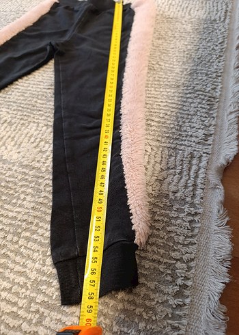 Kızlar için Pembe Kürklü Siyah Eşofman Altı - Görsel 5