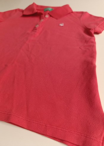 Fuşya Kız Çocuk Polo Yaka Tişört - Görsel 3