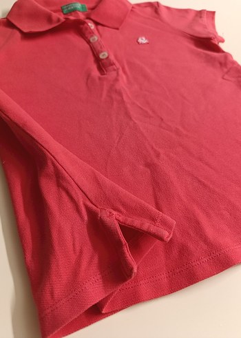 Fuşya Kız Çocuk Polo Yaka Tişört - Görsel 2