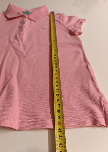 Kız Çocuk Pembe Polo Yaka Tişört - Görsel 5