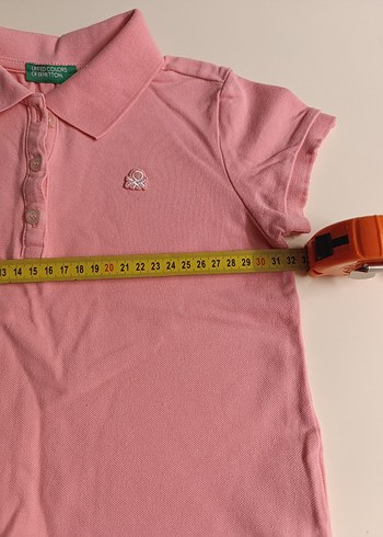 Kız Çocuk Pembe Polo Yaka Tişört - Görsel 4