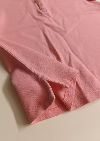 Kız Çocuk Pembe Polo Yaka Tişört - Görsel 2