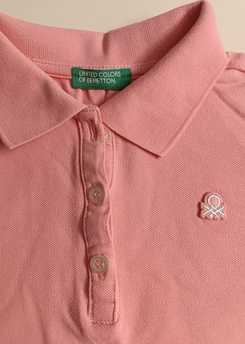 Kız Çocuk Pembe Polo Yaka Tişört - Görsel 3