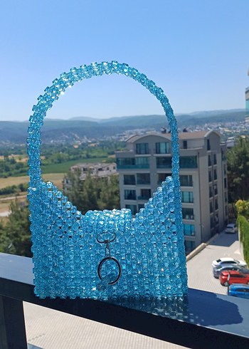 Mavi Boncuklu Cam Kadın Çanta