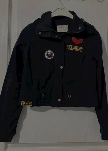 Düğmeli Siyah Denim Kadın Ceket