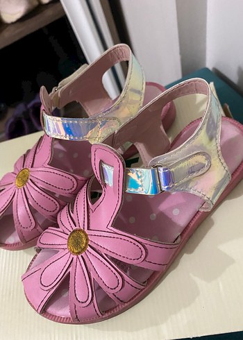 Polaris Pembe Çiçekli Kız Çocuk Sandalet