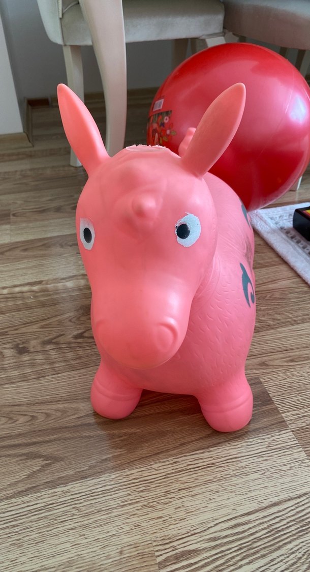 Pembe Şişme Oyuncak Hayvan - Görsel 2