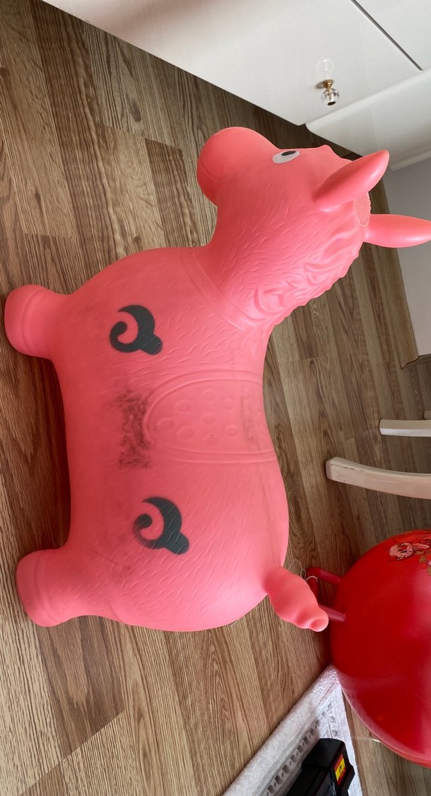 Pembe Şişme Oyuncak Hayvan - Görsel 3