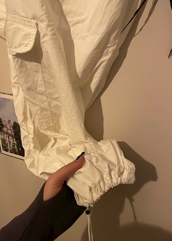 m Beden Koton Paraşüt Pantolon Beli Lastikli Stoper Detaylı Cepli