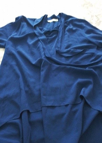 Kadın Lacivert Midi Uzun Kollu Salaş tunik - Görsel 4