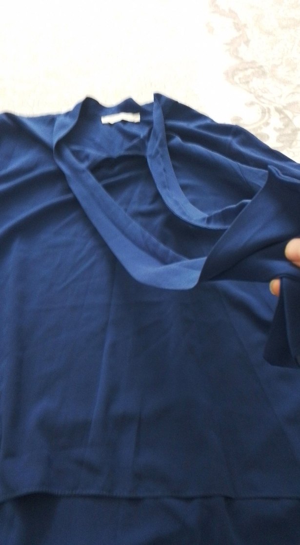 Kadın Lacivert Midi Uzun Kollu Salaş tunik - Görsel 2