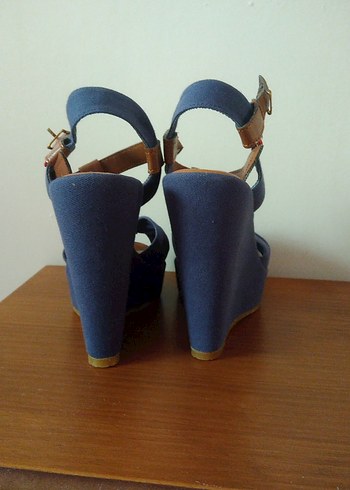 Diğer Mavi Denim Dolgu Topuklu Kadın Sandalet