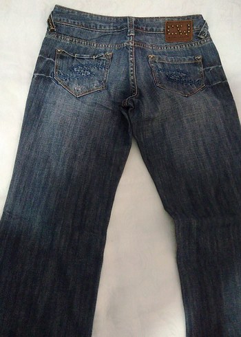 xs Beden lacivert Renk Kadın Lacivert Denim Pantolon 25 beden.