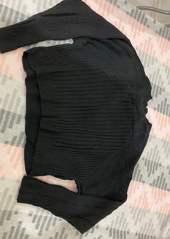 xs Beden Kadın Siyah Piliseli Boğazlı Triko