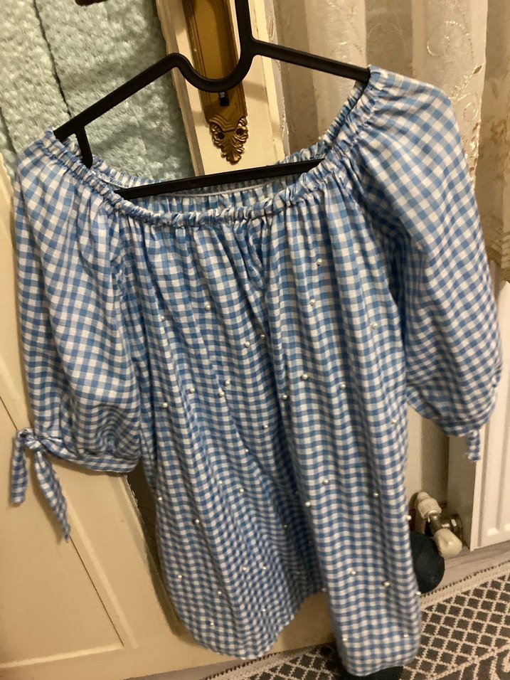 Mavi Bohem Düğmeli Kadın Bluz - Görsel 5