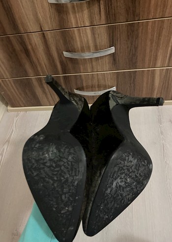 Gri Yılan Desenli Platform Topuklu Kadın Stiletto - Görsel 4